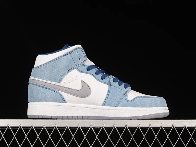 All categories Air Jordan Jordan series basketball shoes Air Jordan 1 Mid Air Jordan 1 Mid "French Blue" AJ1 Joe 1 washed blue mid-top basketball shoes DN3706-401